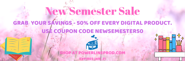 New Semester Sale - 50% off all digital products - expires 1/31/2025